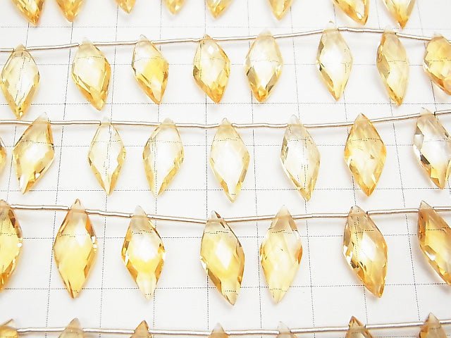 [Video] High Quality Citrine AAA Faceted Marquise 18x8mm half or 1strand beads (aprx.5inch/13cm)