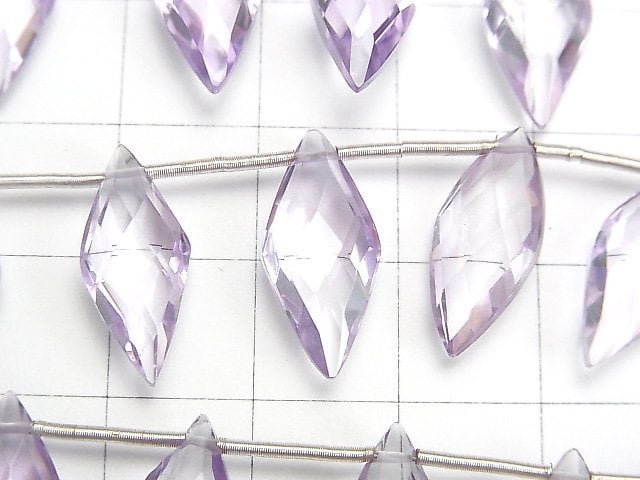 [Video] High Quality Pink Amethyst AAA Faceted Marquise 18x8mm half or 1strand beads (aprx.5inch / 13cm)