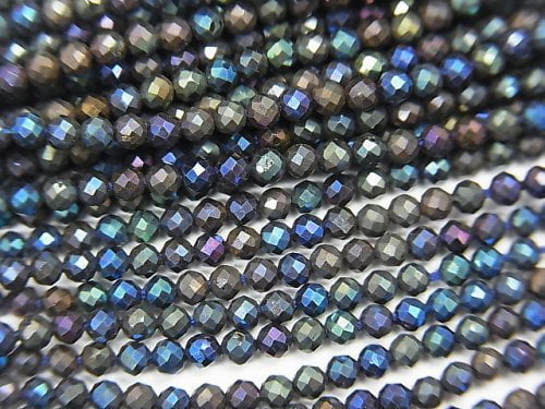 High Quality! Black Spinel AAA Faceted Round 2mm AB Coating 1strand beads (aprx.15inch/36cm)