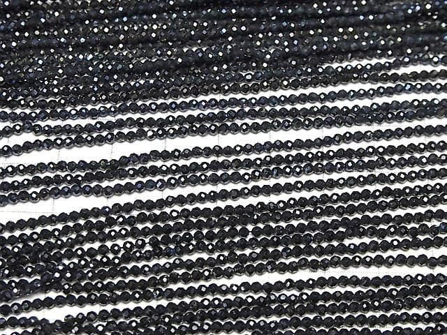 [Video]High Quality! Black Spinel AAA Faceted Round 2mm AB Coating 1strand beads (aprx.15inch/36cm)