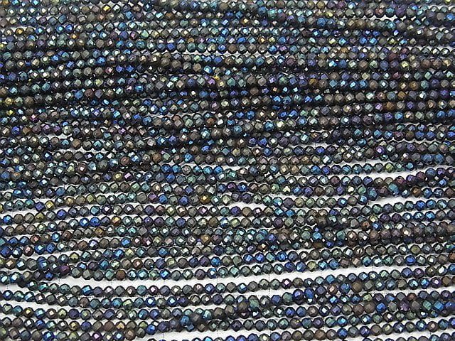 High Quality! Black Spinel AAA Faceted Round 2mm AB Coating 1strand beads (aprx.15inch/36cm)