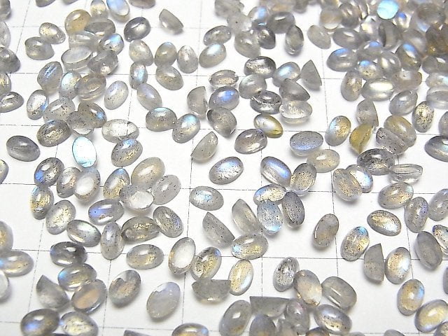 [Video] High Quality Labradorite AAA- Oval  Cabochon 5x3mm 10pcs