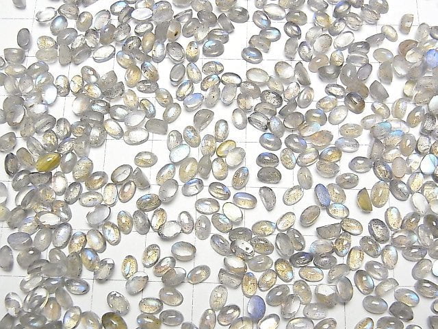 [Video] High Quality Labradorite AAA- Oval  Cabochon 5x3mm 10pcs