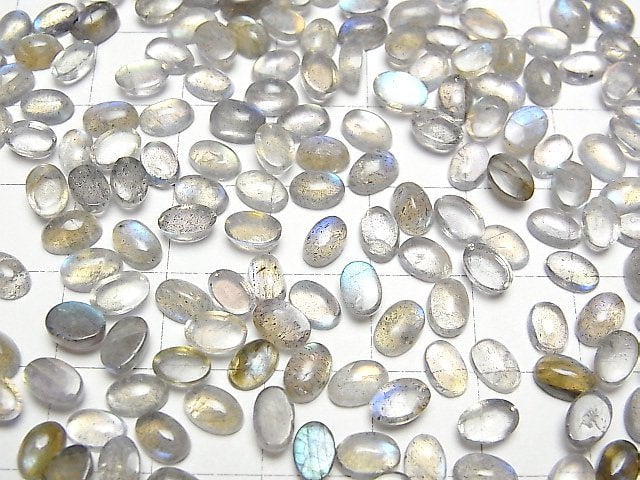 [Video] High Quality Labradorite AAA- Oval  Cabochon 6x4mm 10pcs