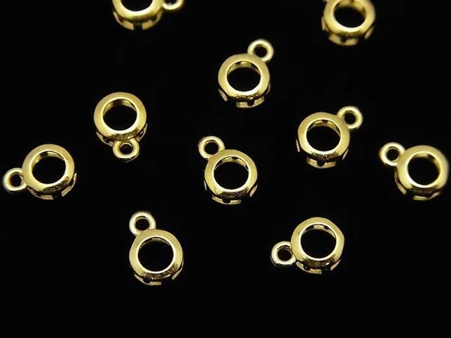 [Video] Silver925 Charm, Pendant Frame (Bezel) for Round Faceted 4mm, 18KGP 1pc