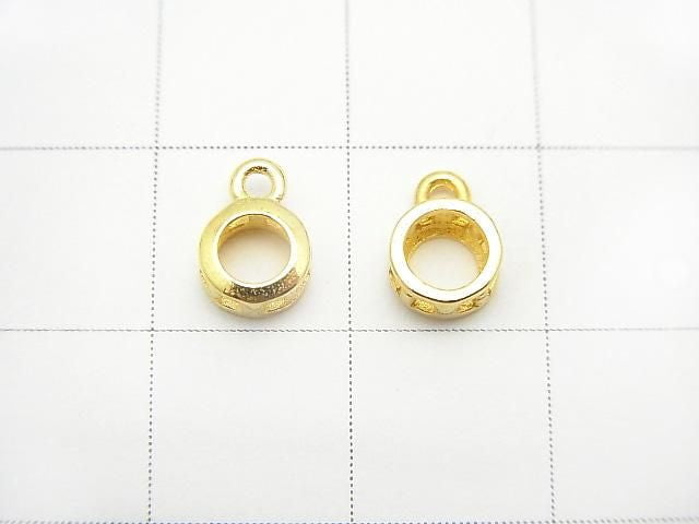[Video] Silver925 Charm, Pendant Frame (Bezel) for Round Faceted 4mm, 18KGP 1pc