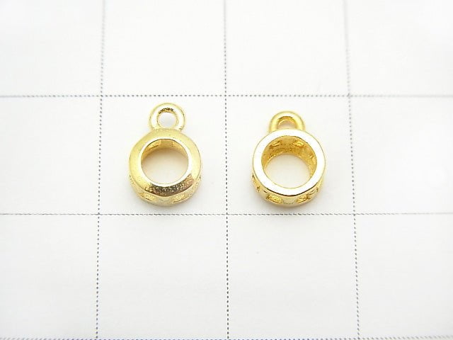 [Video] Silver925 Charm, Pendant Frame (Bezel) for Round Faceted 4mm 18KGP 1pc $2.79!