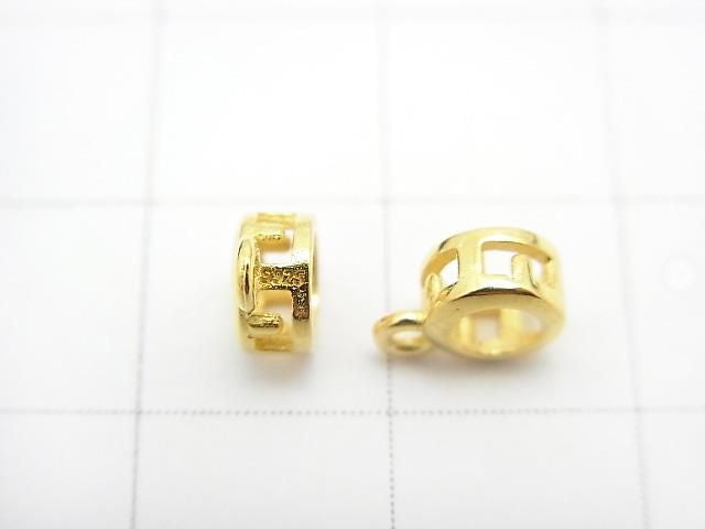 [Video] Silver925 Charm, Pendant Frame (Bezel) for Round Faceted 4mm, 18KGP 1pc