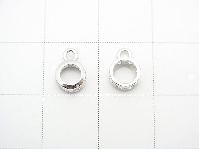 [Video] Silver925 Charm, Pendant Frame (Bezel) Rhodium Plated 1pc for Round Faceted 4mm $2.79!