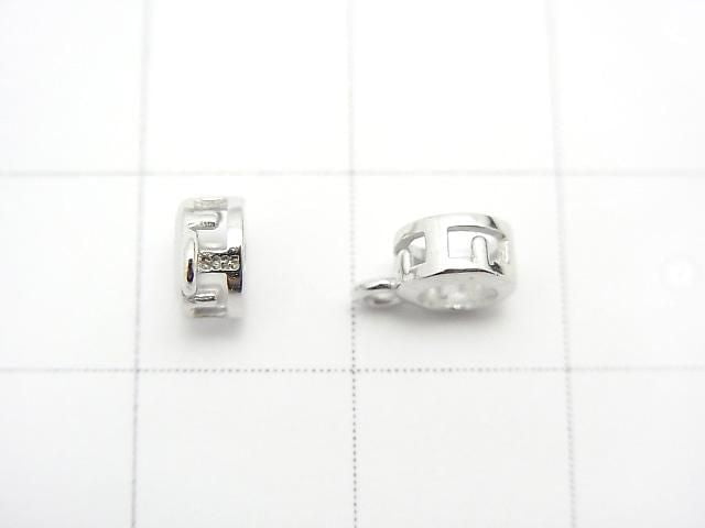[Video] Silver925 Charm, Pendant Frame (Bezel) for Round Faceted 4mm, Rhodium Plated, 1pc