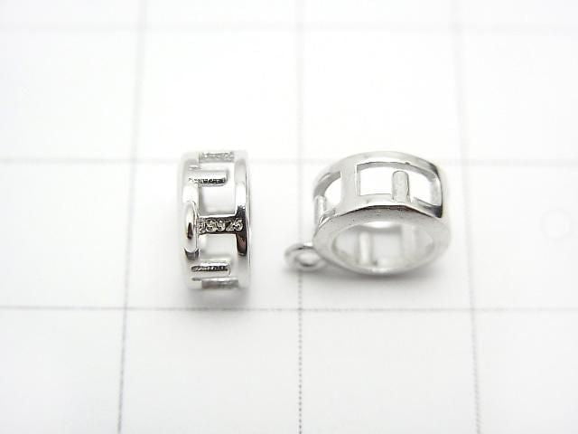 [Video] Silver925 Charm, Pendant Frame (Bezel) for Round Faceted 6mm, Rhodium Plated, 1pc