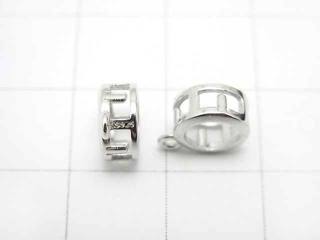 [Video] Silver925 Charm, Pendant Frame (Bezel) for Round Faceted 6mm Rhodium Plated 1pc $3.19!