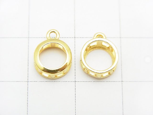 [Video] Silver925 Charm, Pendant Frame (Bezel) for Round Faceted 6mm 18KGP 1pc $3.19!