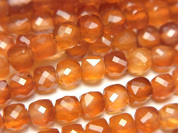 [Video]High Quality! Carnelian AAA Cube Shape 4x4x4mm 1strand beads (aprx.15inch/36cm)