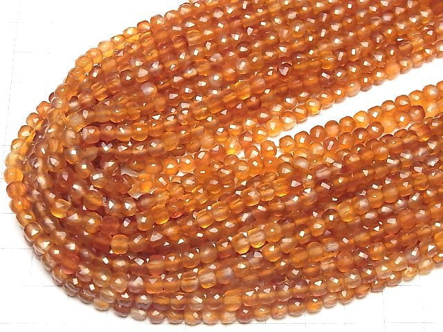 [Video]High Quality! Carnelian AAA Cube Shape 4x4x4mm 1strand beads (aprx.15inch/36cm)