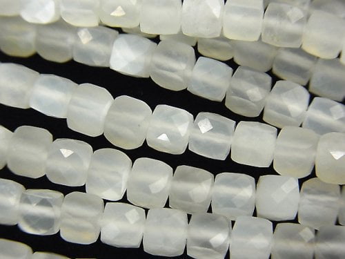 Cube, Moonstone Gemstone Beads