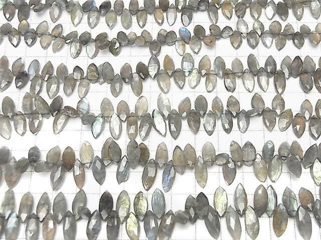 [Video]Labradorite AA++ Marquise Faceted Briolette half or 1strand beads (aprx.7inch/18cm)