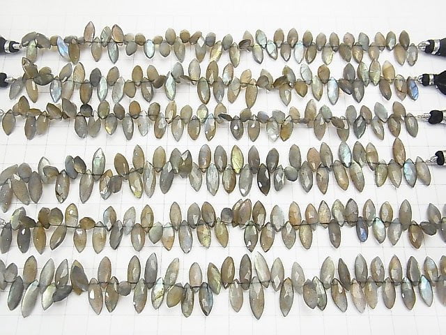 High Quality Labradorite AA++ Marquise  Faceted Briolette  half or 1strand beads (aprx.7inch/18cm)