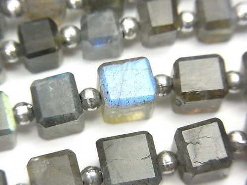 Cube, Labradorite Gemstone Beads