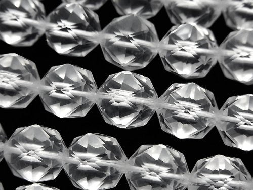 Crystal Quartz, Faceted Round, Star Gemstone Beads