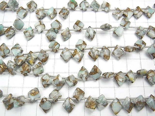 [Video] Copper Amazonite AAA Diamond 10x8mm half or 1strand (22pcs )