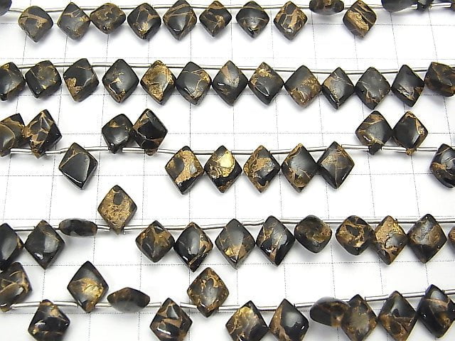 [Video] Copper Obsidian AAA Diamond 10x8mm half or 1strand (22pcs )