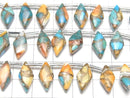 [Video] Oyster Copper Turquoise Diamond 16x8mm half or 1strand (8pcs )