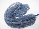 [Video] High Quality Kyanite AAA Faceted Button Rondelle  half or 1strand beads (aprx.15inch/38cm)
