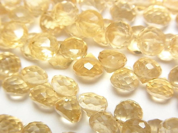 Citrine, Faceted Briolette Gemstone Beads