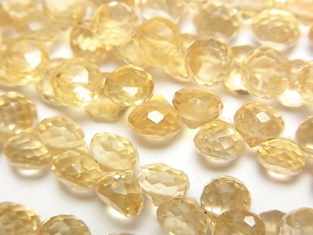 Citrine, Faceted Briolette Gemstone Beads