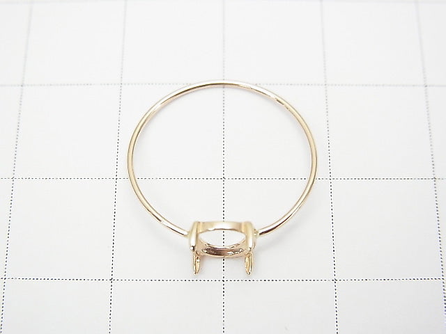[Video][Japan][K10 Yellow Gold] Ring Frame (Prong Setting) for Round Cabochon 6mm 1pc