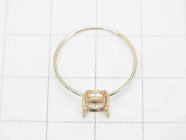 [K10 Yellow Gold] Ring Frame (Prong Setting) for Round Faceted 6mm Rings 1pc [Japan]