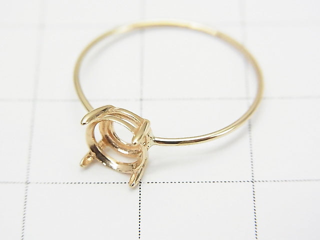 [Video][Japan][K10 Yellow Gold]Ring Frame (Prong Setting) Round Faceted for 6mm 1pc