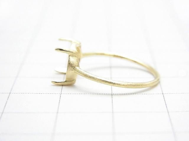 [Video] Silver925 Ring Frame (Prong Setting) Horizontal Oval 10x8mm Hairline 18KGP 1pc