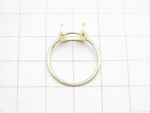 [Video] Silver925 Ring Frame (Prong Setting) Horizontal Oval 10x8mm Hairline 18KGP 1pc