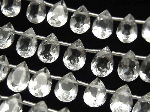 Crystal Quartz, Pear Shape Gemstone Beads