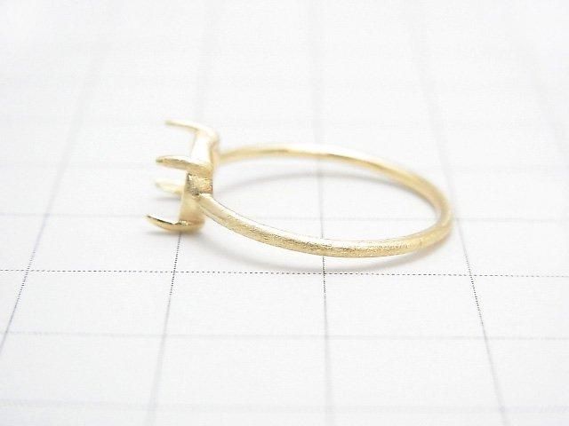 [Video]Silver925 Ring Frame (Prong Setting) Horizontal Oval 8x6mm Hairline 18KGP 1pc