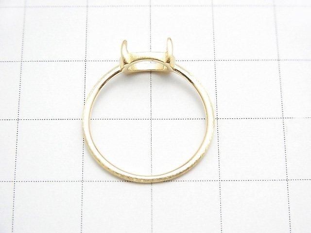 [Video] Silver925 Ring Frame (Prong Setting) Sideways Oval 8x6mm Hairline 18KGP 1pc