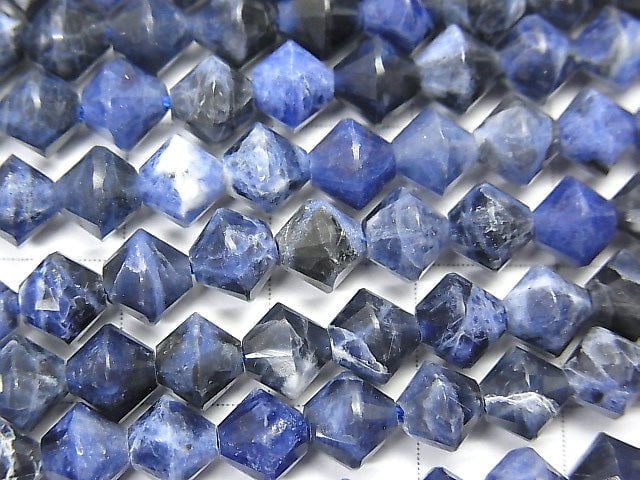 [Video] High Quality!  Sodalite AA+ Faceted Button Roundel 6x6x5.5mm 1strand beads (aprx.15inch/38cm)