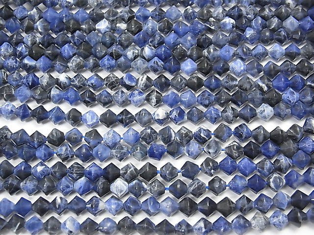 [Video] High Quality!  Sodalite AA+ Faceted Button Rondelle 6x6x5.5mm 1strand beads (aprx.15inch/38cm)