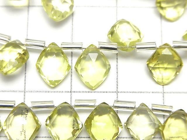 [Video]High Quality Lemon Quartz AAA Diamond Shape 10x8mm half or 1strand (18pcs )