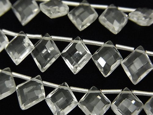 Crystal Quartz, Diamond Gemstone Beads