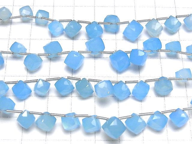 [Video] High Quality Blue Chalcedony AAA Dice Shape 1strand beads (aprx.6inch / 16cm)