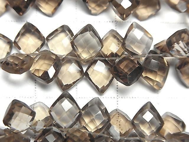 [Video]High Quality Smoky Quartz AAA Diamond Shape 10x8mm half or 1strand (22pcs )
