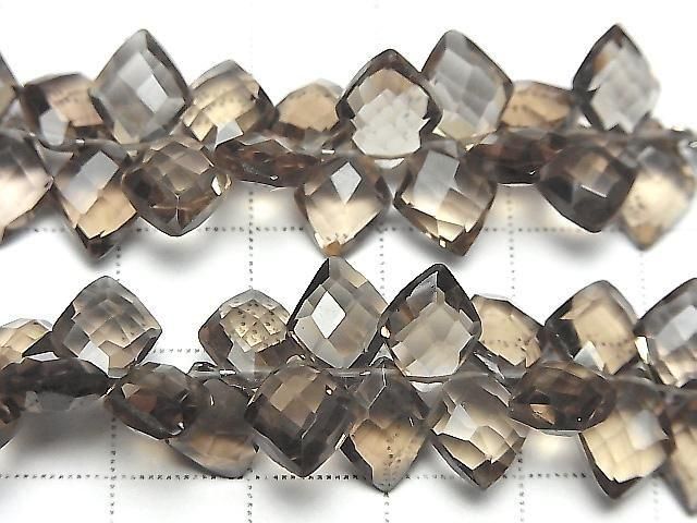 [Video]High Quality Smoky Quartz AAA Diamond Shape 10x8mm half or 1strand (22pcs )