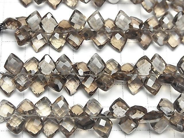 [Video]High Quality Smoky Quartz AAA Diamond Shape 10x8mm half or 1strand (22pcs )