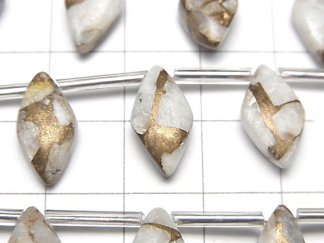 [Video]Copper Calcite AAA Diamond 16x8mm half or 1strand (8pcs )