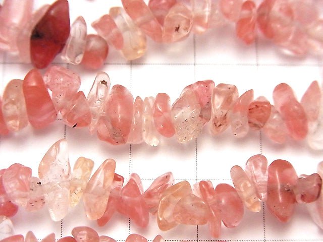 Cherry Quartz Glass  Chips (Small Nugget ) 1strand beads (aprx.32inch/80cm)