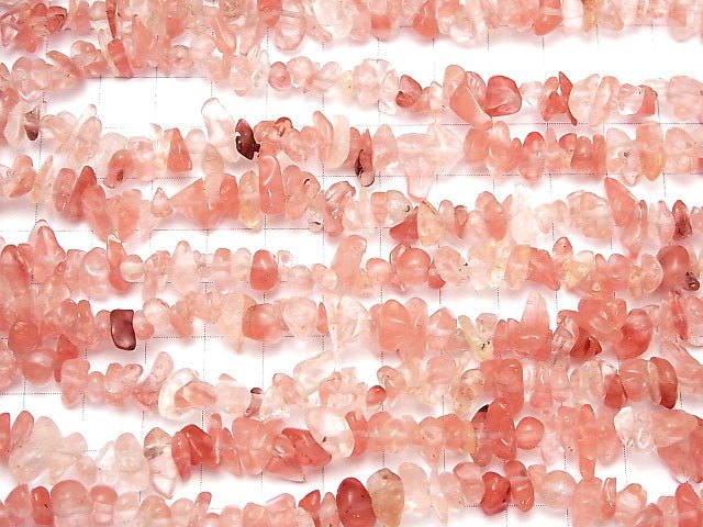 Cherry Quartz Glass  Chips (Small Nugget ) 1strand beads (aprx.32inch/80cm)