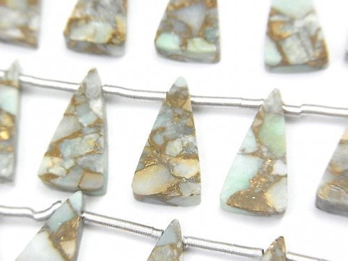 Copper Turquoise & Amazonite, Triangle Gemstone Beads